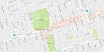 Карта на Koreatown соседство Торонто