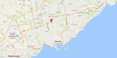 Карта на Ledbury Парк област Торонто