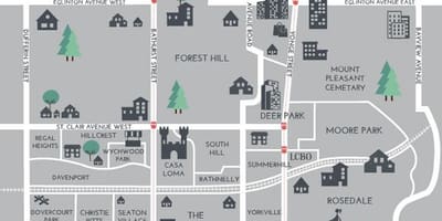Карта на Midtown Торонто