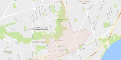 Карта на Oakridge соседство Торонто