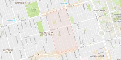 Карта на Palmerston соседство Торонто