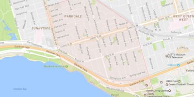 Карта на Parkdale соседство Торонто