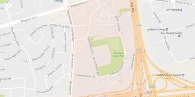 Карта на Parkway Шума во атарот Торонто