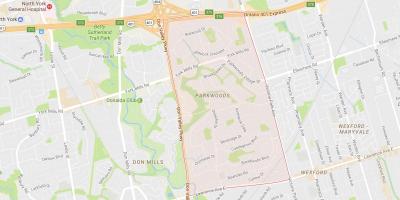 Карта на Parkwoods соседство Торонто