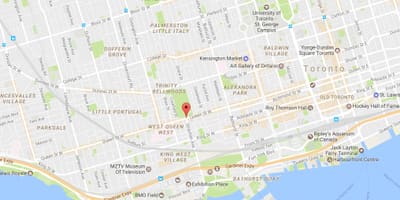 Карта на Queen Street West соседство Торонто