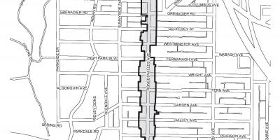 Карта на Roncesvalles Торонто