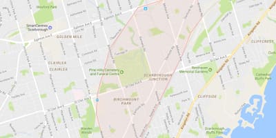 Карта на Scarborough Делница соседство Торонто