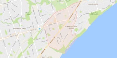 Карта на Scarborough Село соседство Торонто