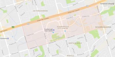 Карта на Scarborough во Центарот на Градот соседство Торонто