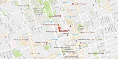Карта на Sickkids Торонто