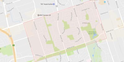 Карта на Steeles соседство Торонто