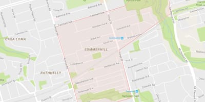 Карта на Summerhill соседство Торонто