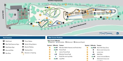 Карта на Sunnyside Велосипед Парк Торонто
