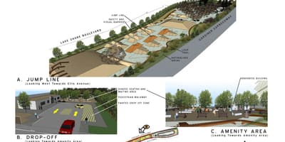 Карта на Sunnyside велосипед парк скокни линија Торонто