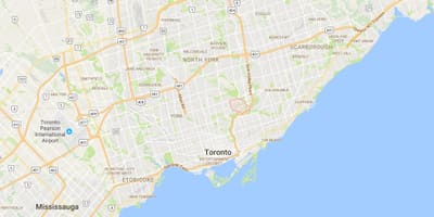 Карта на Thorncliffe Парк област Торонто