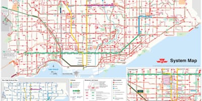 Карта на TTC автобус правци