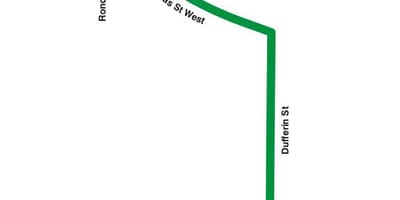Карта на TTC 193 Изложба Ракета автобус пат Торонто