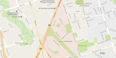 Карта на Willowridge соседство Торонто