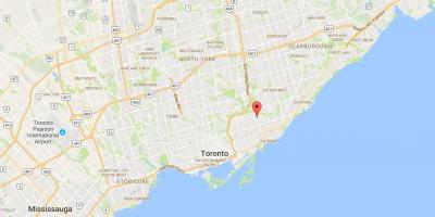 Карта на Woodbine Heightsdistrict Торонто