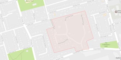 Карта на Wychwood Парк соседство Торонто