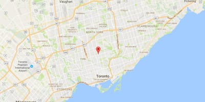 Карта на Yonge и Eglinton област Торонто