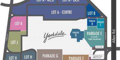Карта на Yorkdale Трговски Центар, паркинг