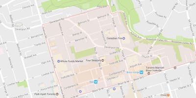 Карта на Yorkville соседство Торонто
