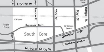 Карта на Јужна Core Торонто