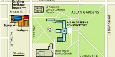 Карта на Ален Градини Торонто