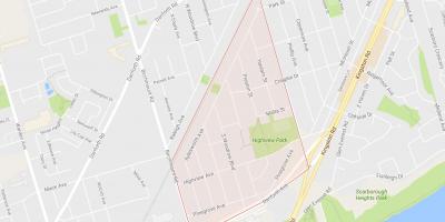 Карта на Бреза Карпа Височини соседство Торонто