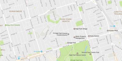 Карта на Висок Парк соседство Торонто