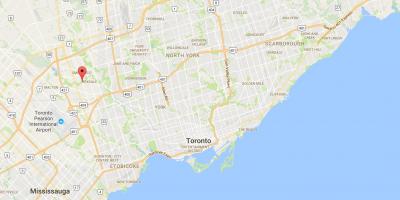 Карта на Запад Поезијата-Clairville област Торонто