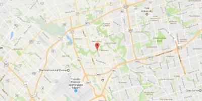 Карта на Запад Поезијата-Clairville соседство Торонто