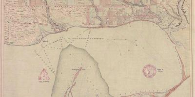 Мапа на земјата на Њујорк-Торонто 1787-1884