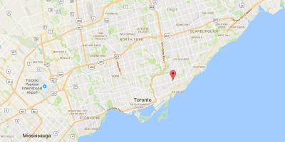 Карта на Источна Danforth област Торонто