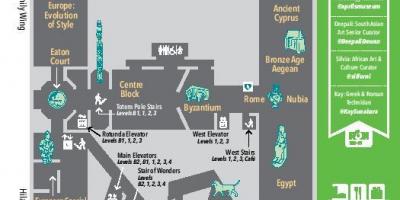 Карта на Кралската Онтарио Музеј ниво 3