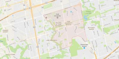 Карта на Јорк Универзитетот Височини соседство Торонто