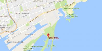 Карта на Надворешниот пристаниште марина Торонто