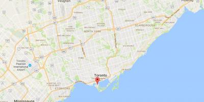 Карта на округот Торонто Острови област Торонто