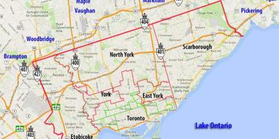 Карта на општините во Торонто