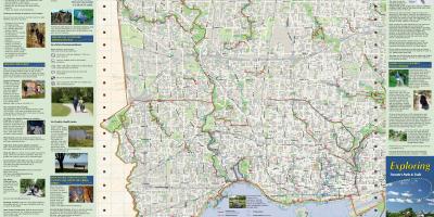 Карта на паркови и пешачки патеки Запад Торонто