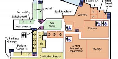Карта на Св. Јосиф е Здравствениот центар во Торонто ниво 1