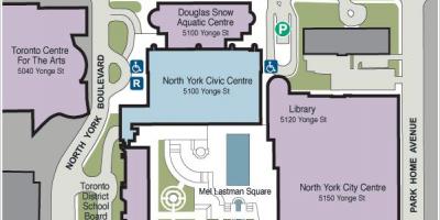 Карта на Торонто Центар за Уметности паркинг