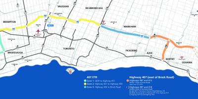 Карта на Торонто автопат 407