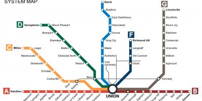 Карта на Торонто возови Оди Транзит