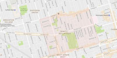 Карта на Троица–Bellwoods соседство Торонто