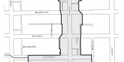 Карта на Црквата-Wellesley Село бизнис Подобрување Област Торонто